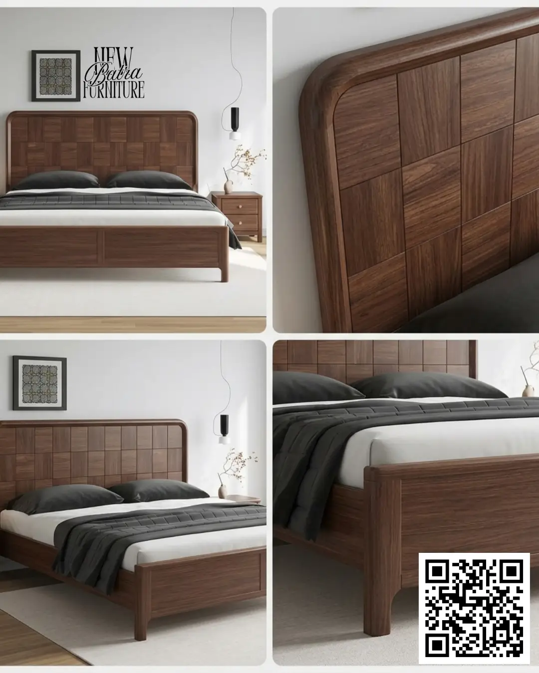 geometric checkerboard headboard view 2
