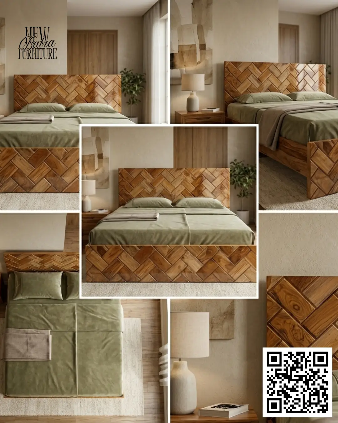 Herringbone Design Bed by New Batra Furniture view 2