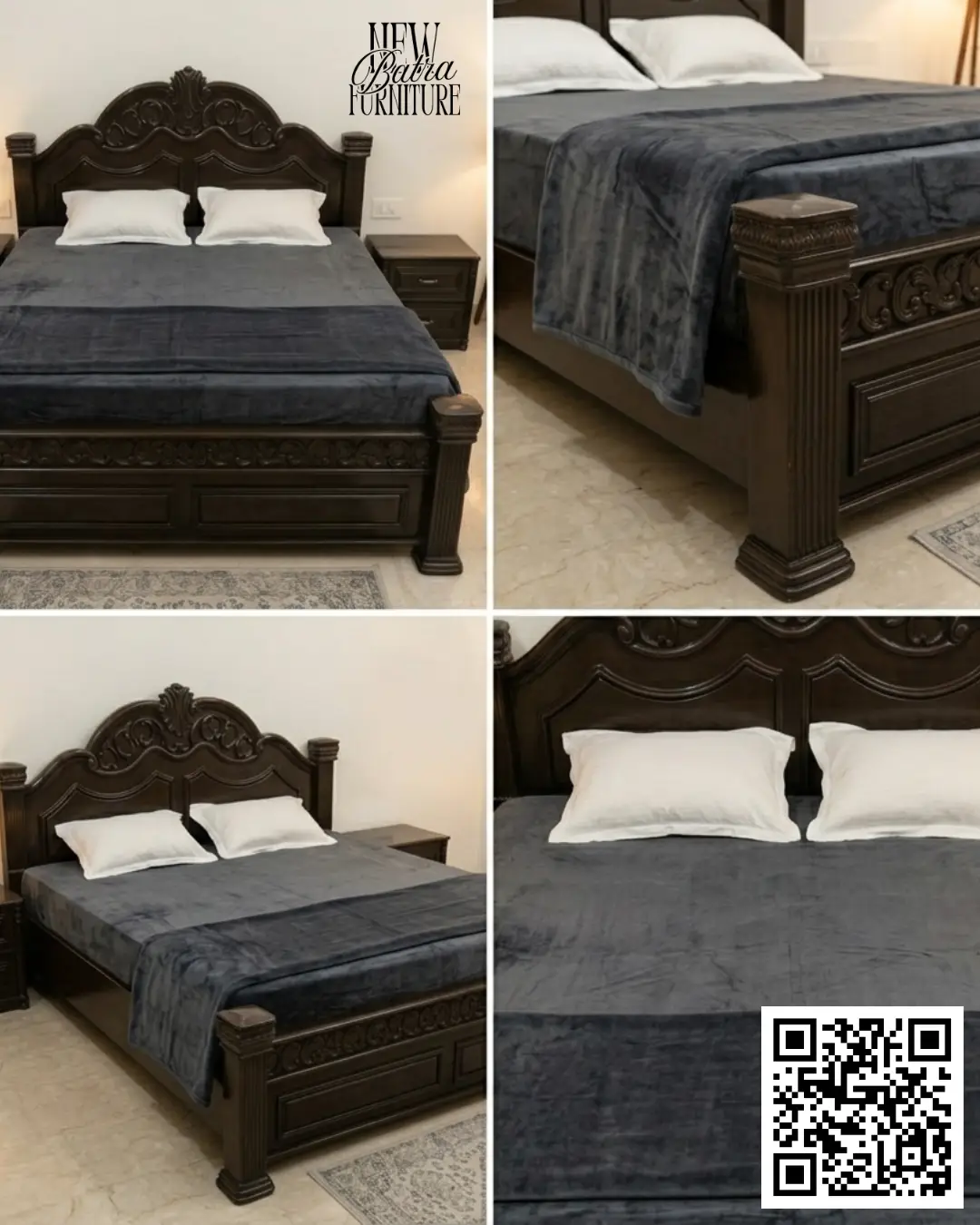 Carved Wooden Bed by New Batra Furniture view 2