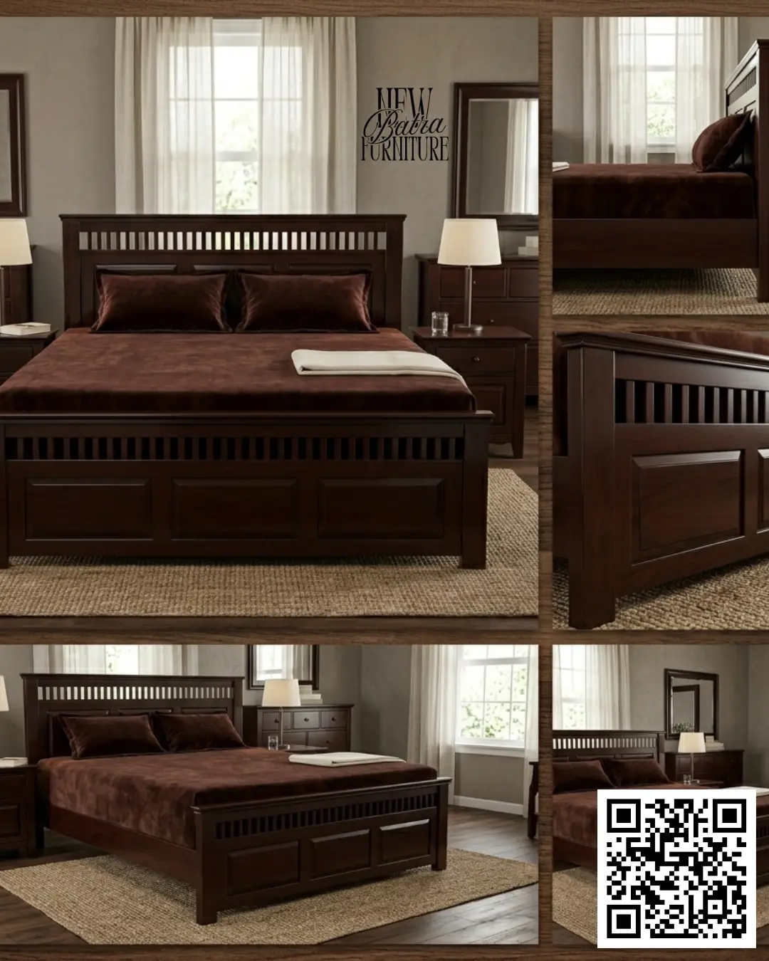 Solid Wood Bed - New Batra view 2