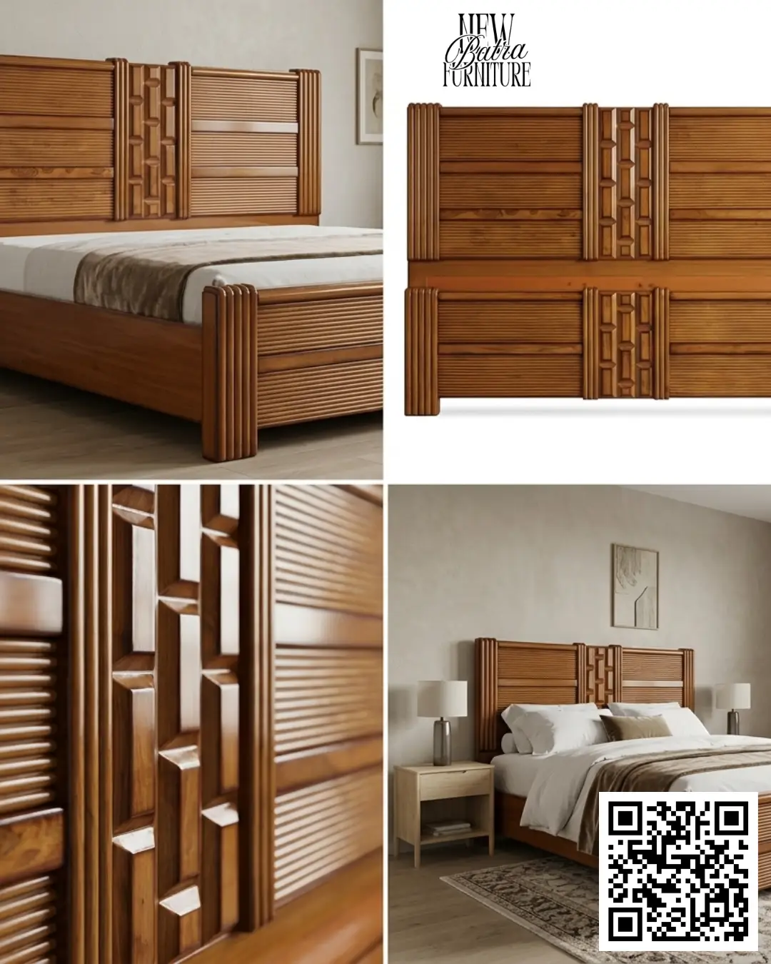 Distinctively ribbed headboard view 2