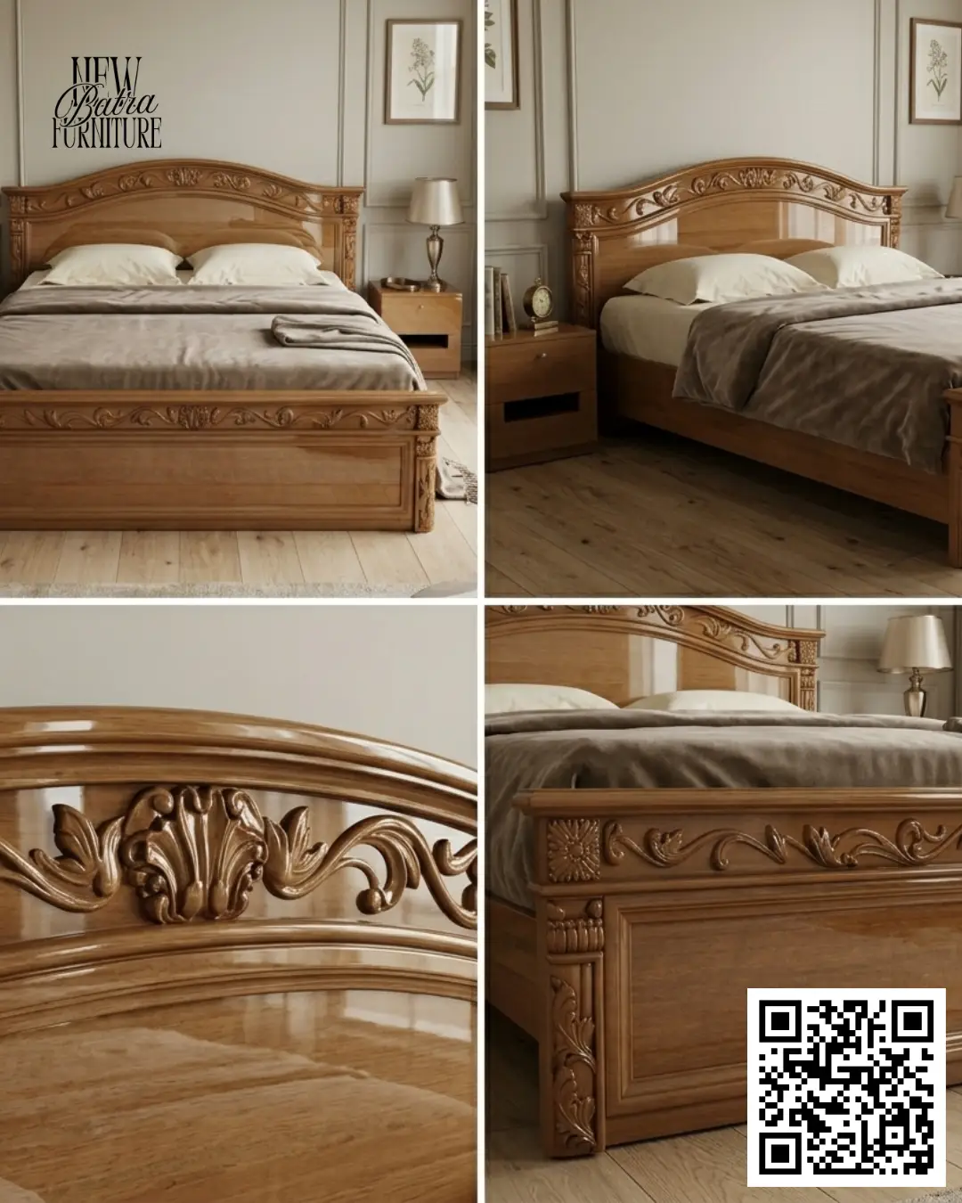 Intricate carved teak wood. view 2