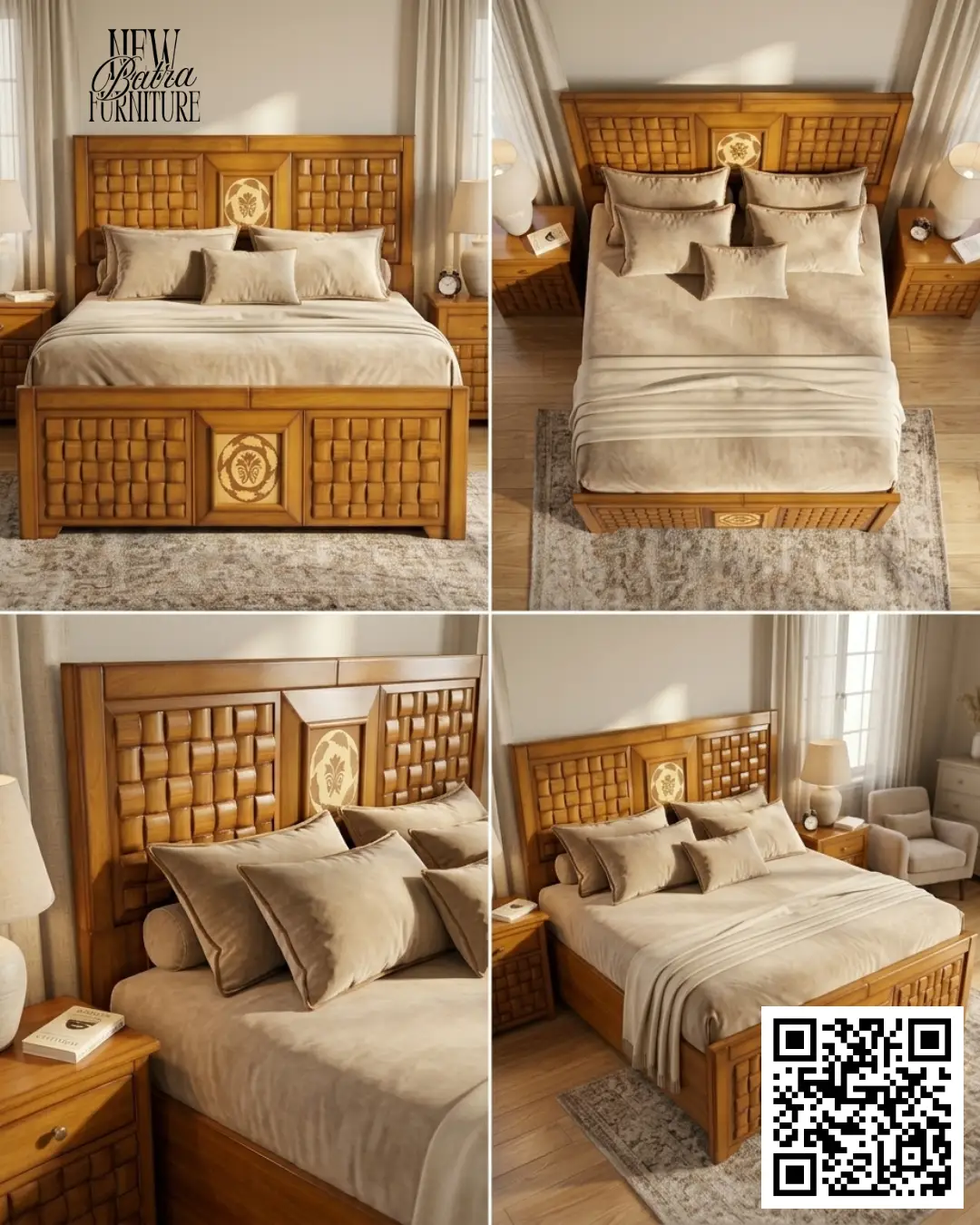 Woven checkerboard design with box storage. view 2