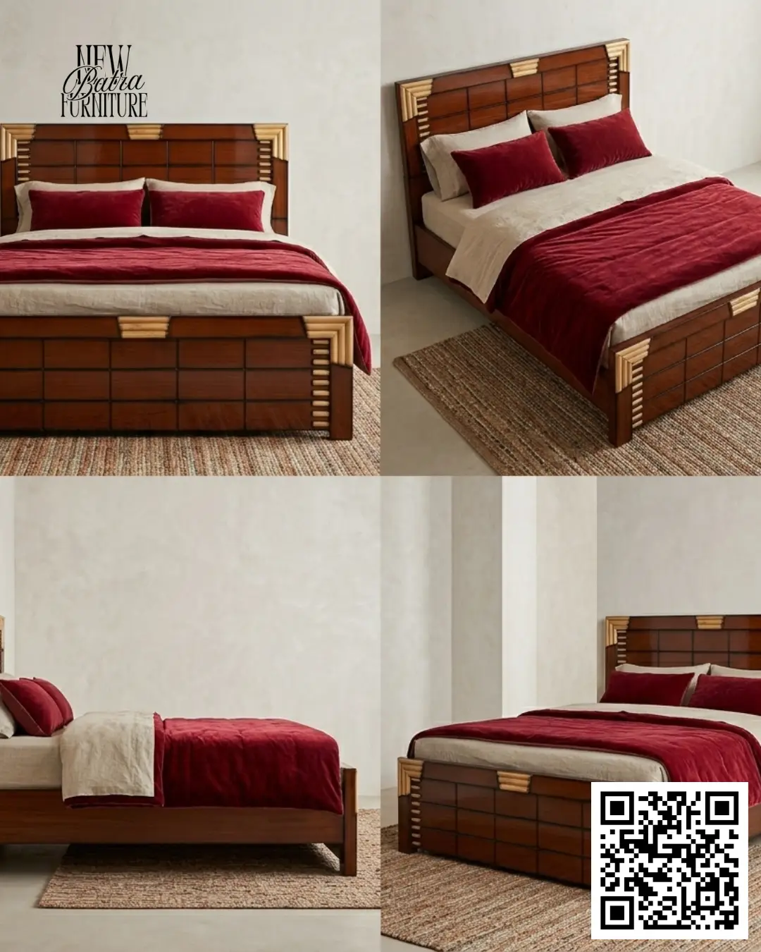 Wooden Bed with Modern Design - New Batra Furniture view 2