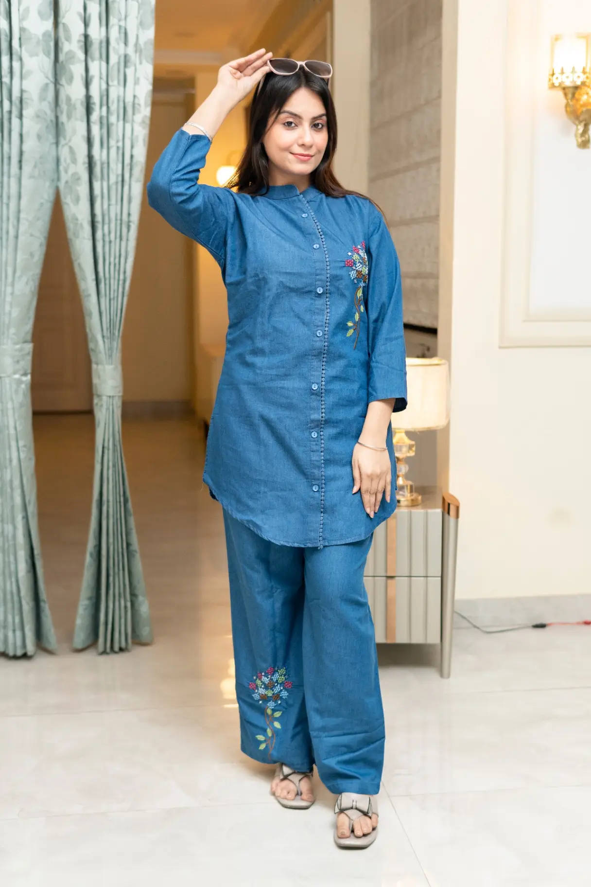 Stylish Denim Cord-Set