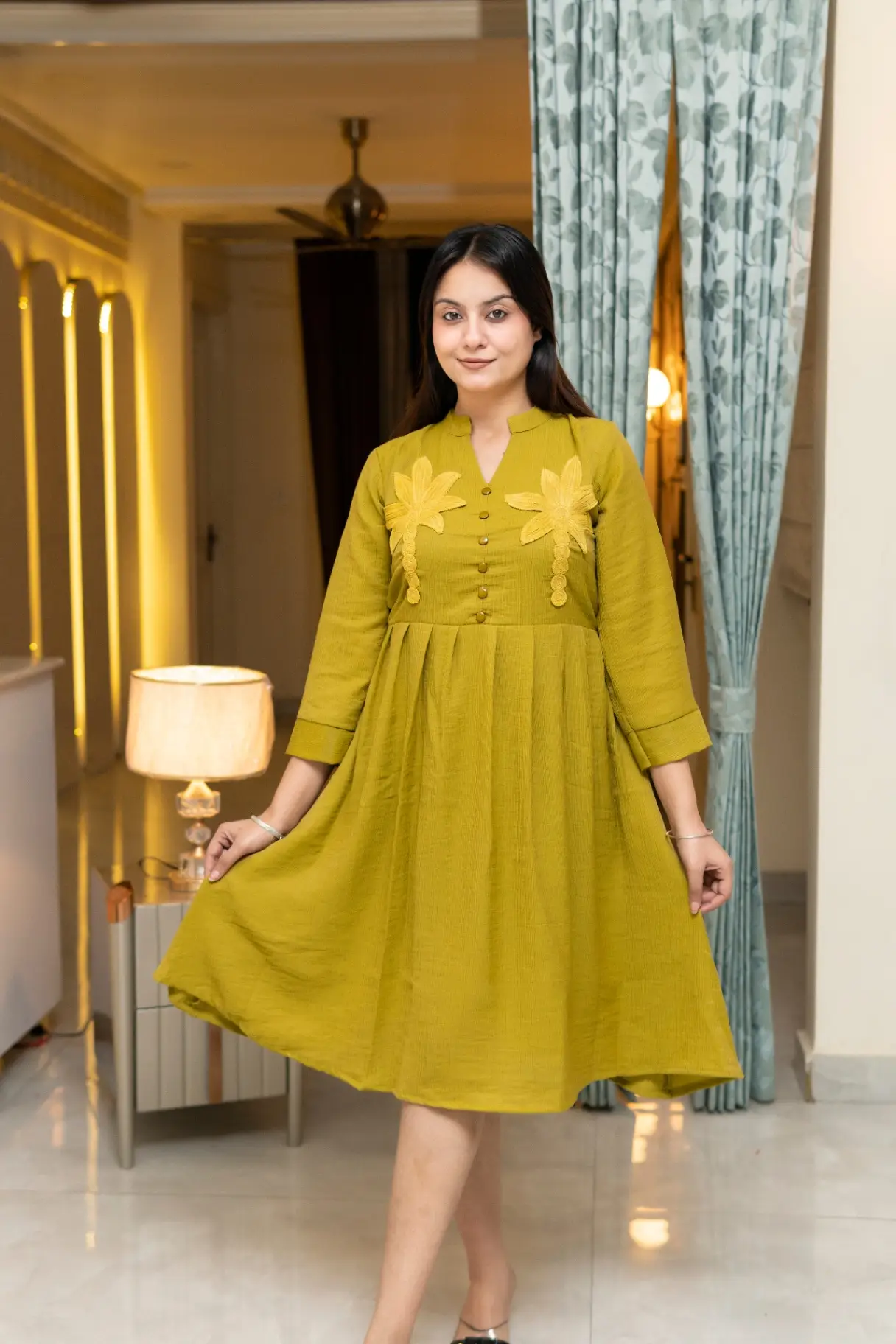 Flared fit-and-flare style Middy dress