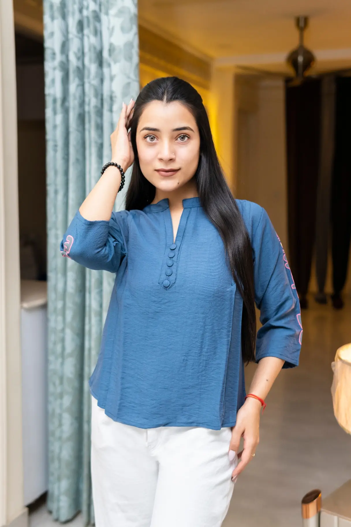 Trendy Button-Down Minimal Casual Top view 2