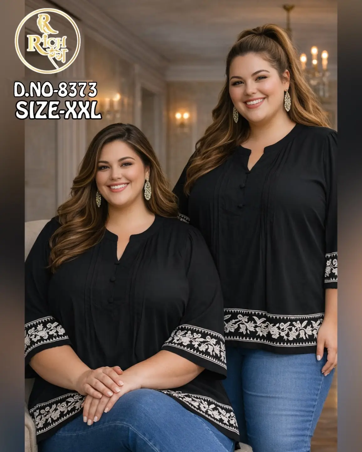 Rich Rang Plus Size Black Top