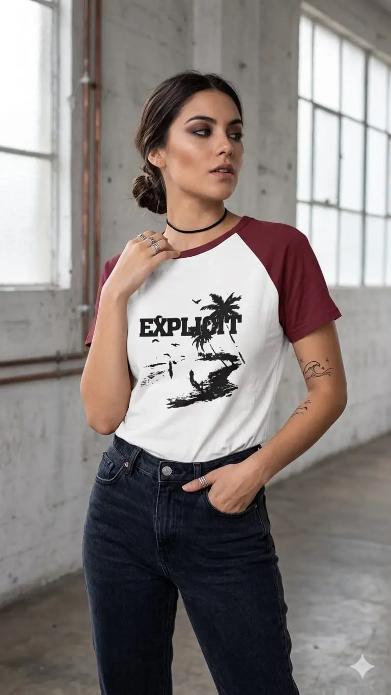 Retro Palm Island Raglan T-Shirt