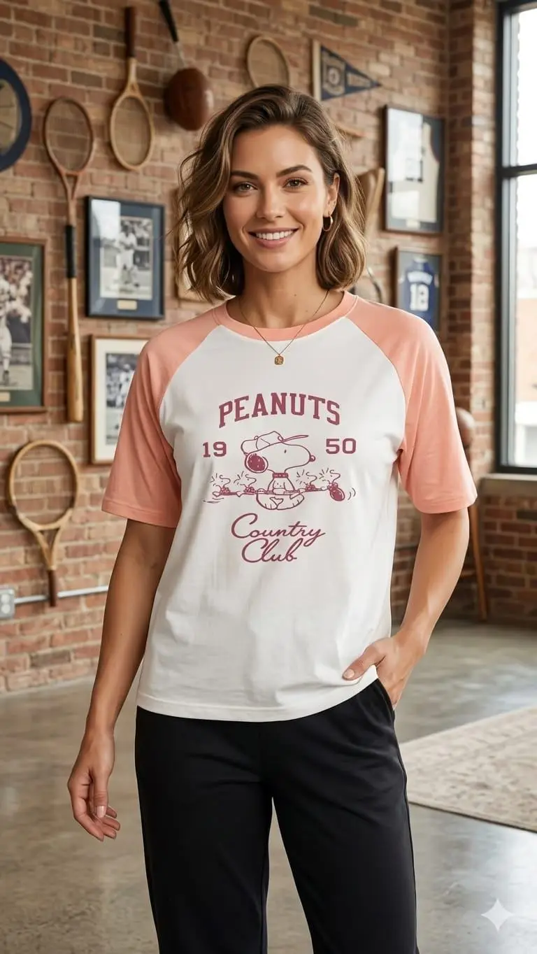 Retro Peach Country Club Graphic T-shirt