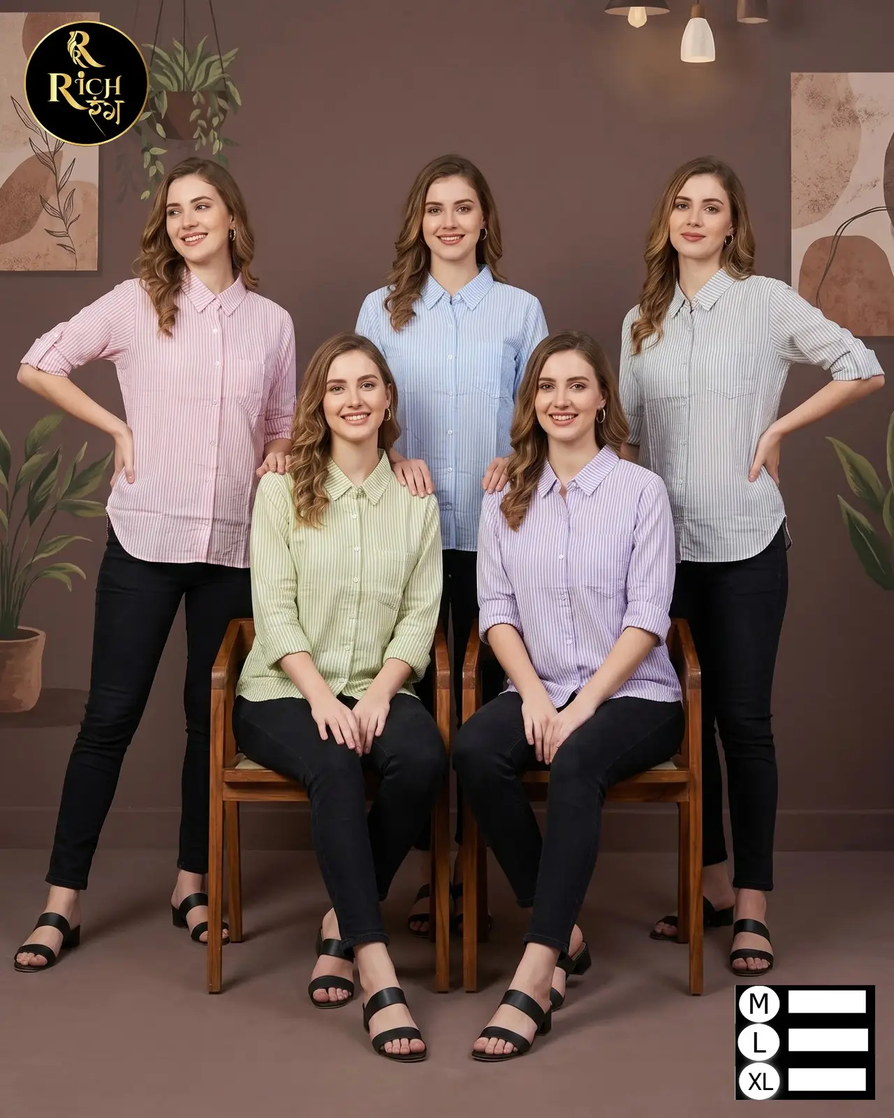 Pastel Candy Striped Button-Down Cotton Shirt with Chest Pocket