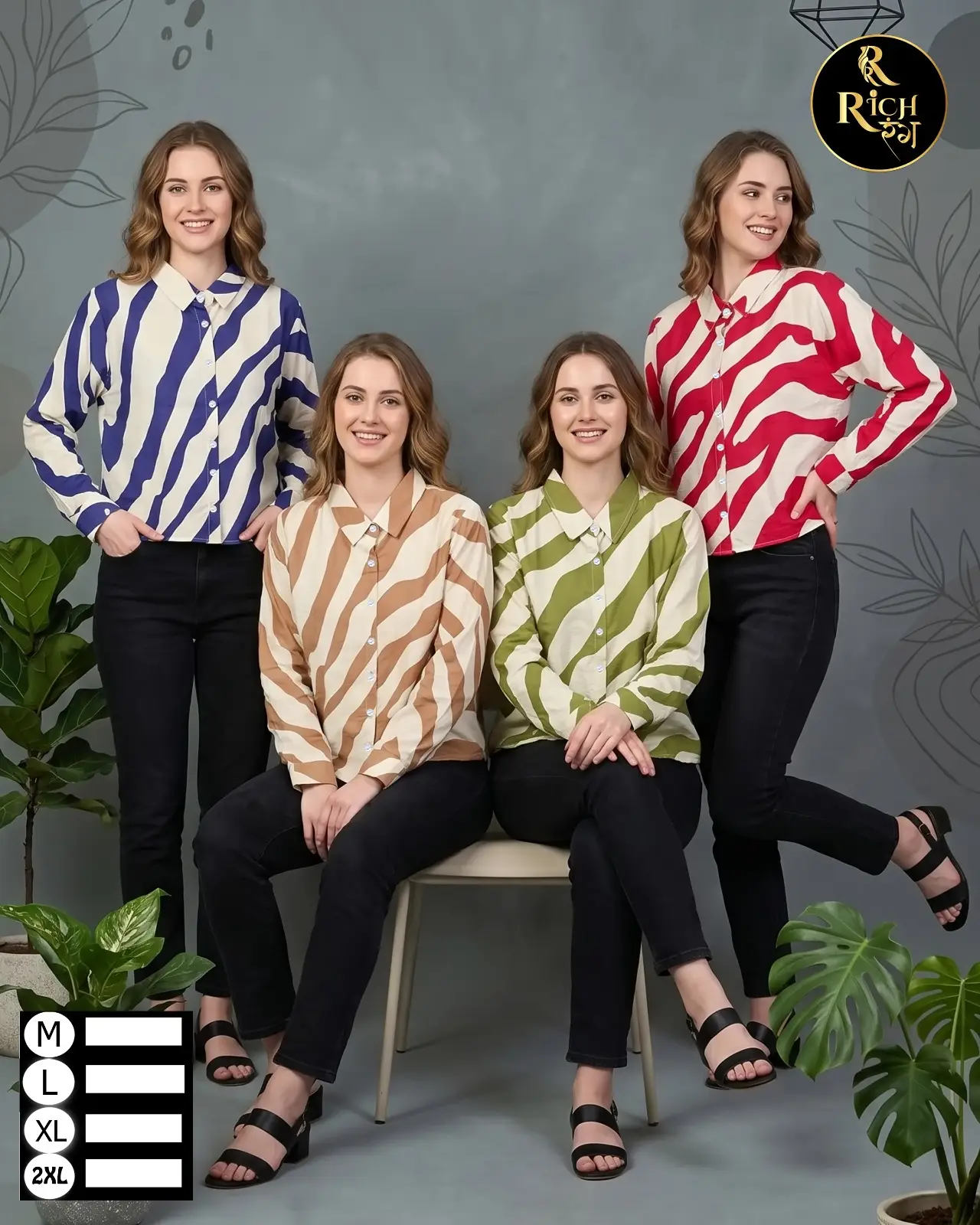 Wild Horizon Abstract Zebra Print Button-Down Cotton Shirt