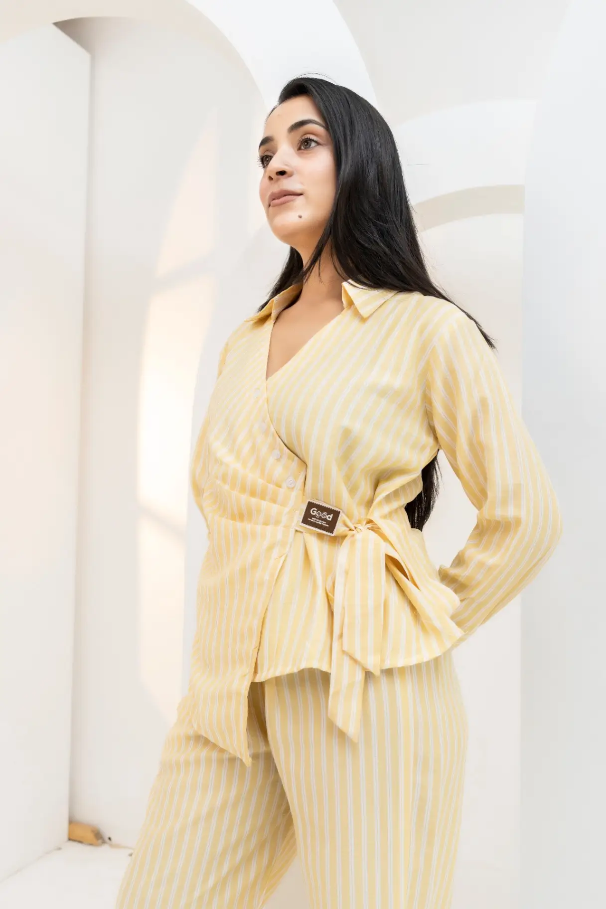 Buttercup Stripe Side-Buckle Wrap cord Set view 2