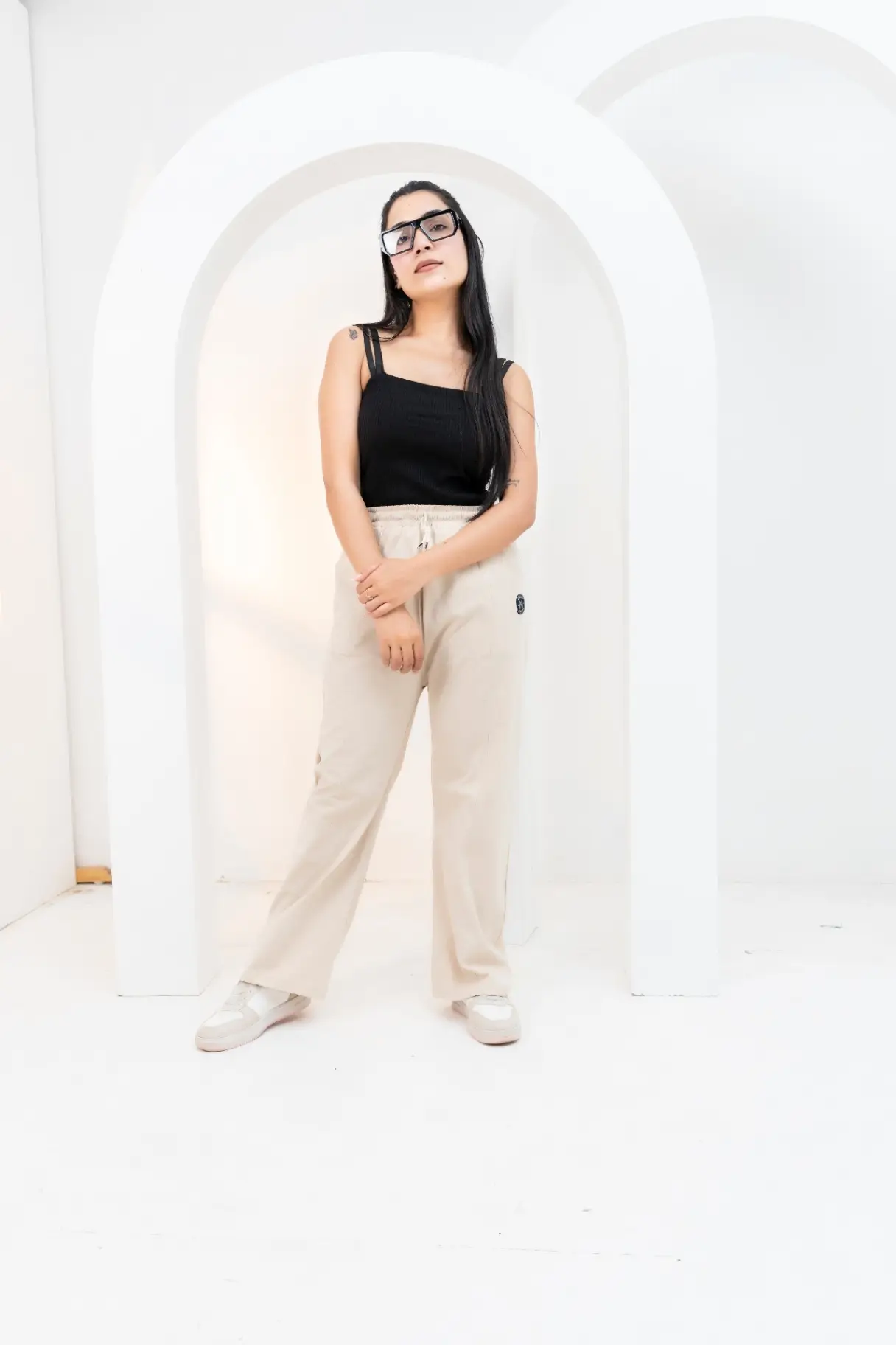 Urban Chill Loose-Fit Cotton Trouser in Oatmeal Cream
