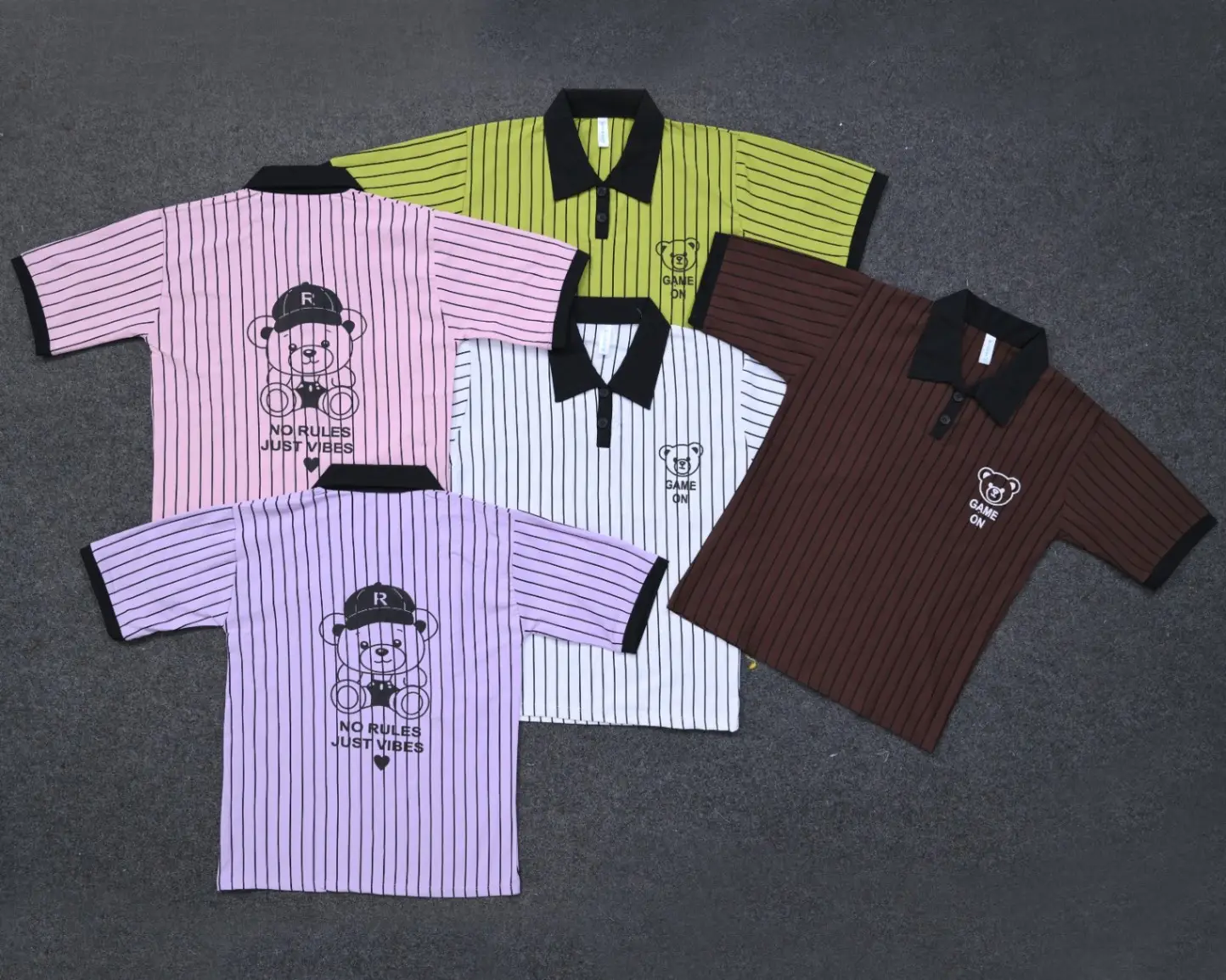Urban Hype Pinstripe Oversized Graphic Polo view 2