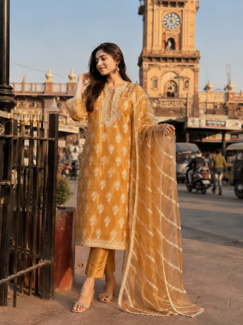 banarsi suit by S R Chikan Factory