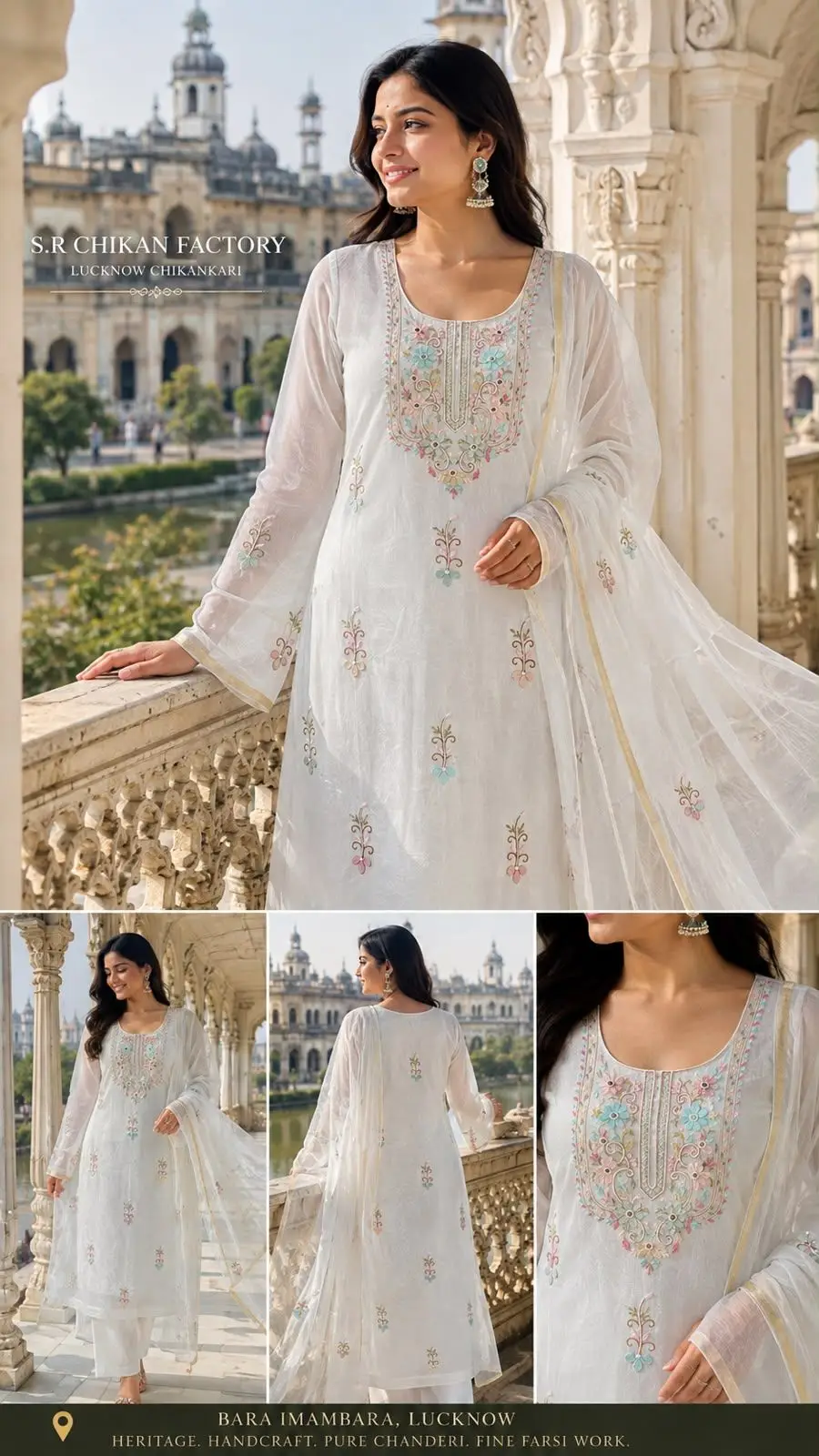 Chanderi Suit with Dupatta in Farsi work view 2