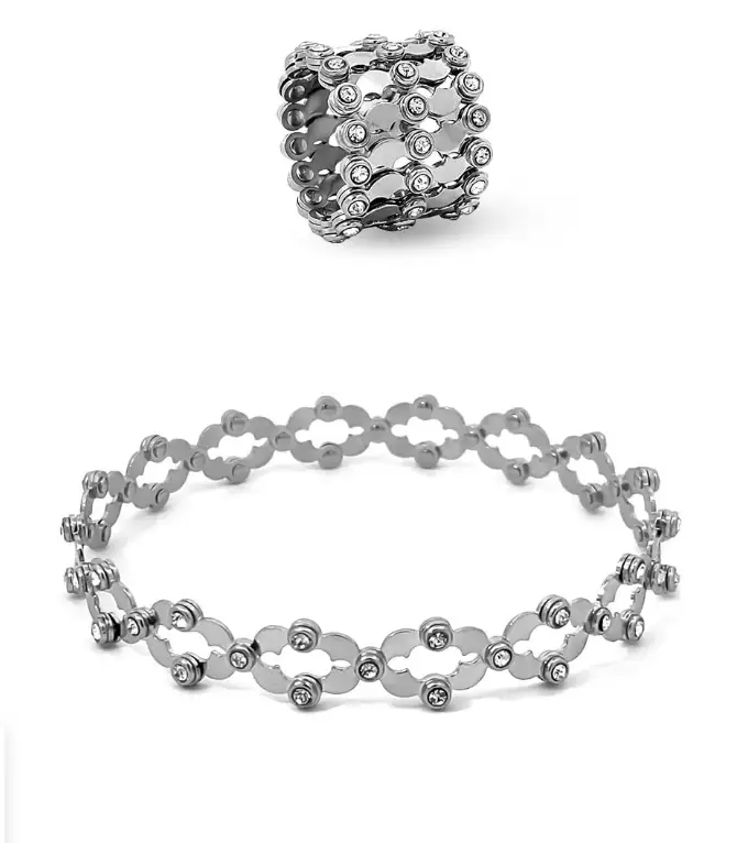 Silver Floral Bracelet convertible to Ring