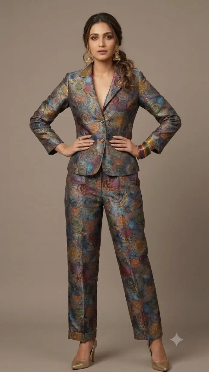 M  Blazer Set silk dark view 2