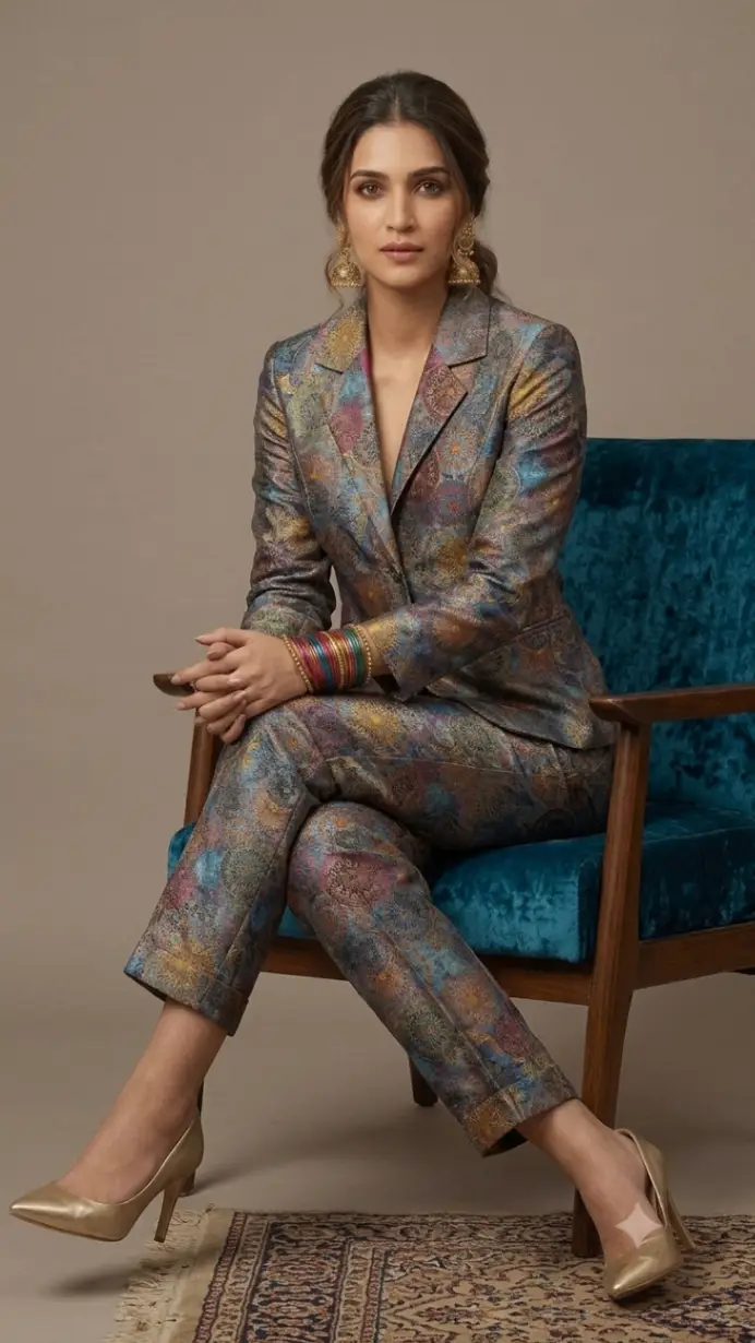 M  Blazer Set silk dark view 3