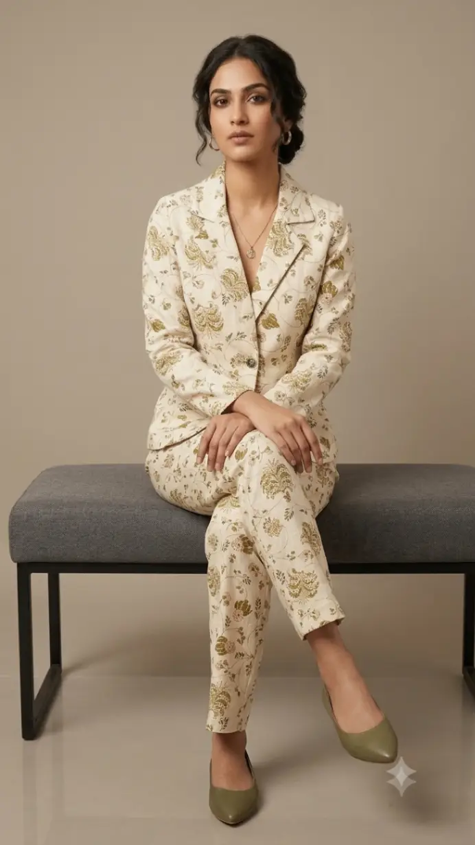 Floral Print Blazer Set view 3