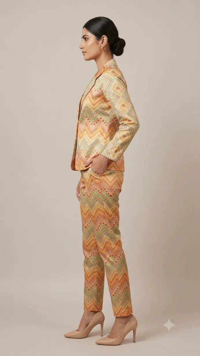 L Geometric Blazer Set view 2
