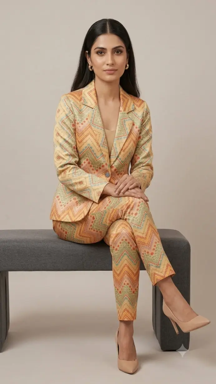 L Geometric Blazer Set view 3