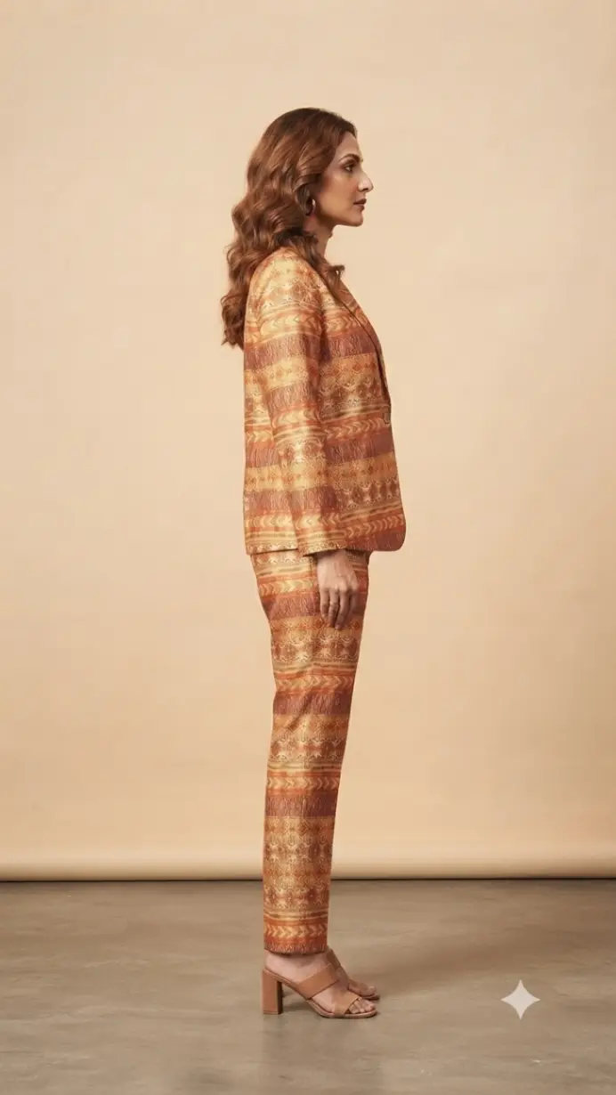 XL Artistic silk Blazer Set view 2