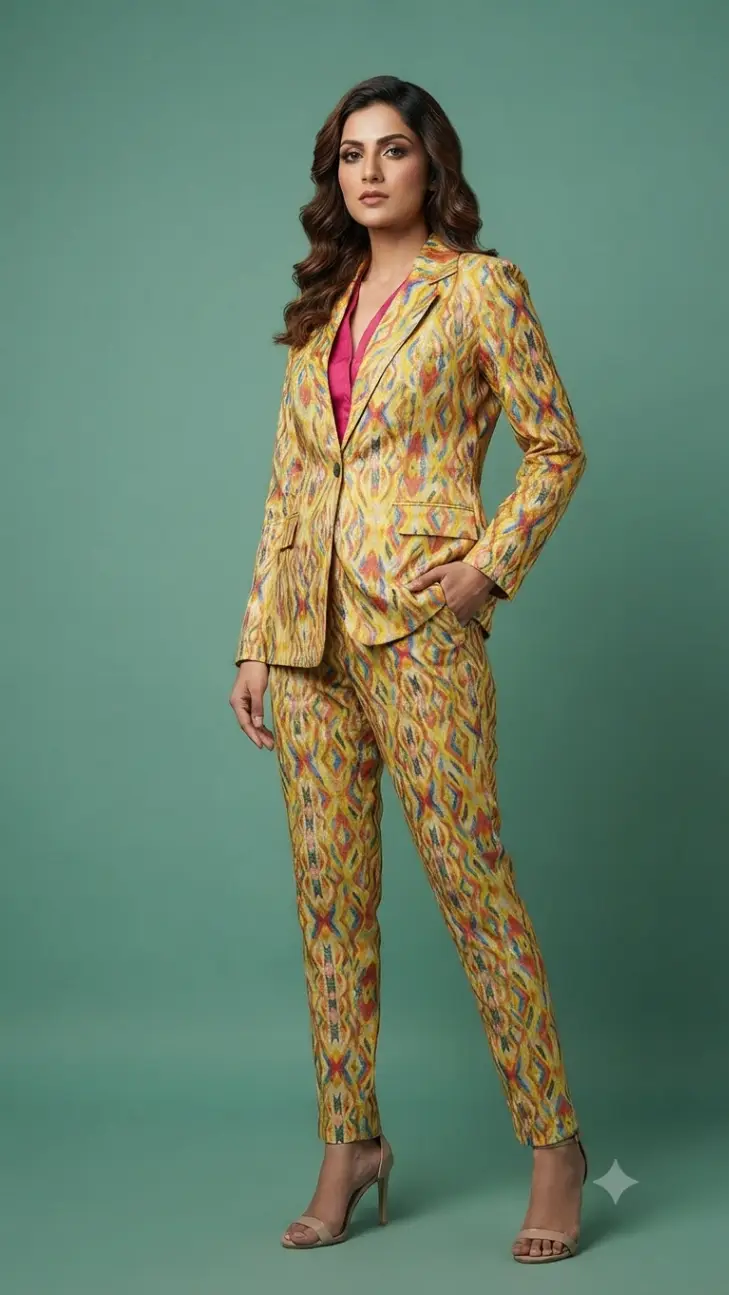 XXL silk blazer set blaze