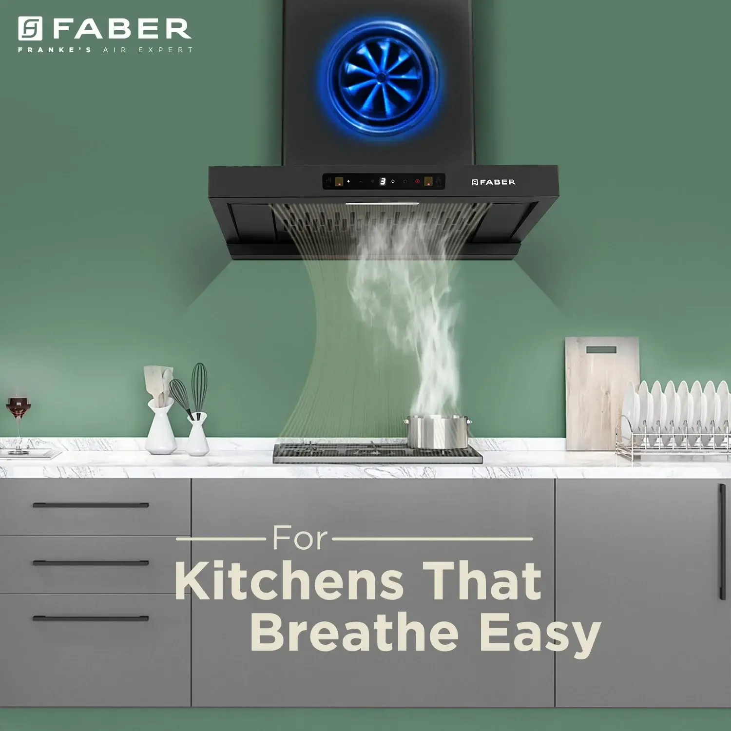 Faber Hood Charm IND HC SC FL BK 60 BLDC Chimney view 5