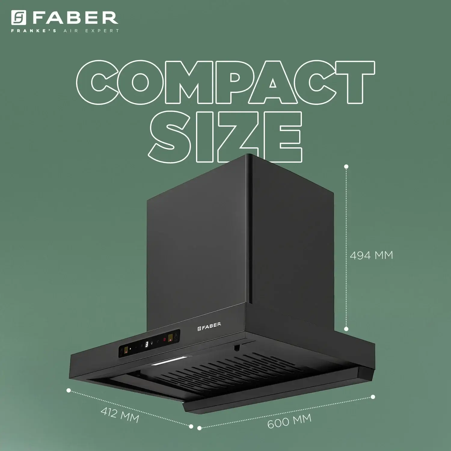 Faber Hood Charm IND HC SC FL BK 60 BLDC Chimney view 10