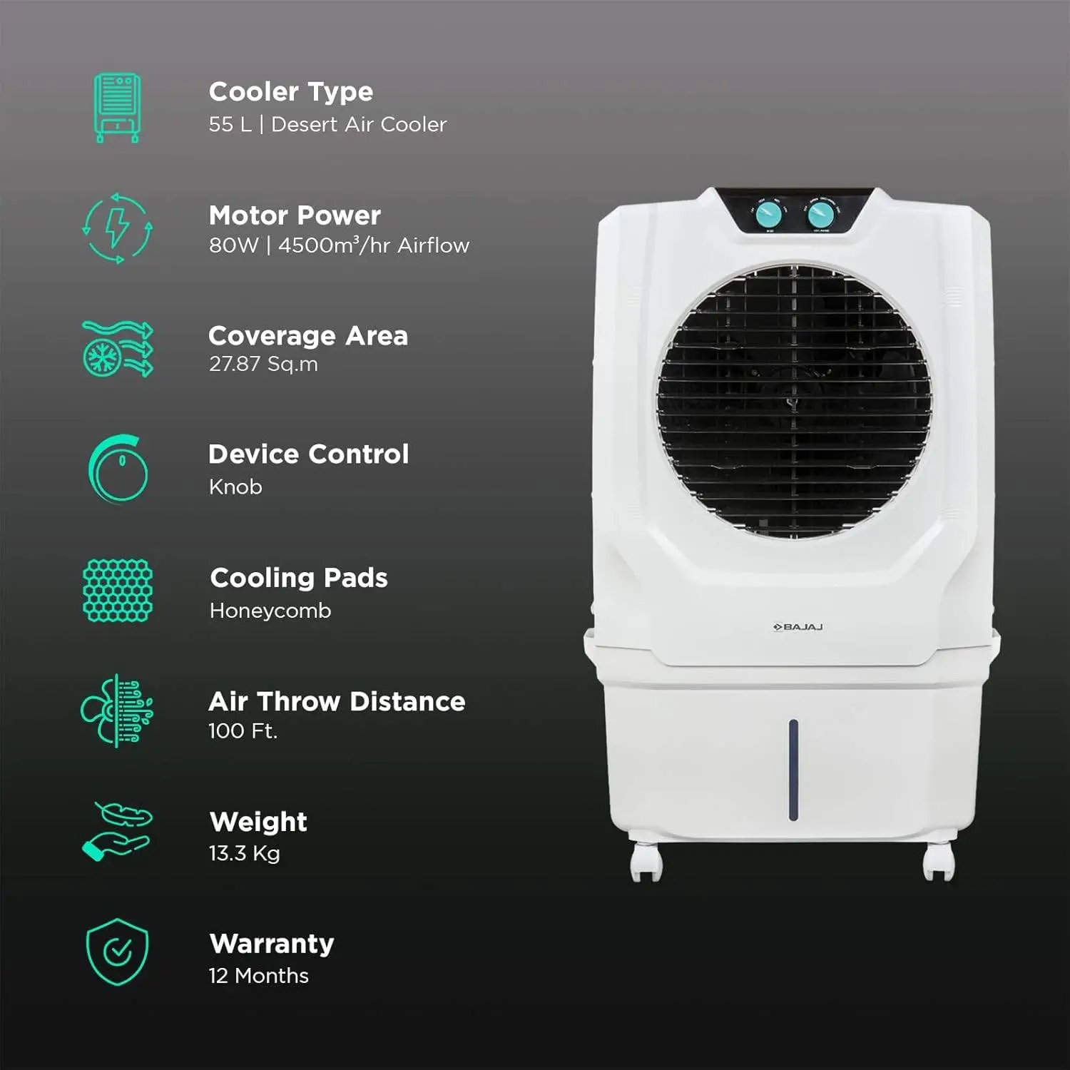 Bajaj Shield Series Specter 55 Air Cooler view 4