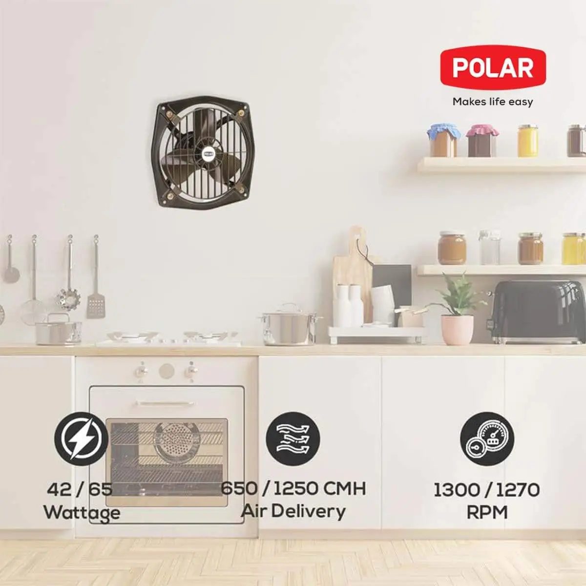 Polar Clean Air Deluxe 230mm Exhaust Fan with Guard view 3