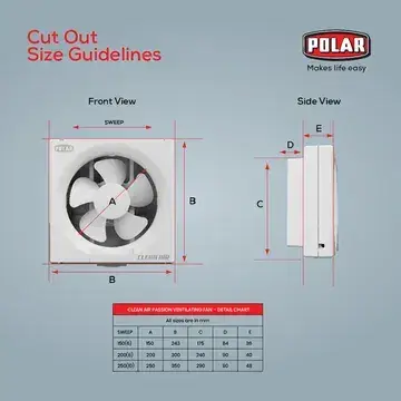 Polar Clean Air Passion 250mm Exhaust Fan view 6