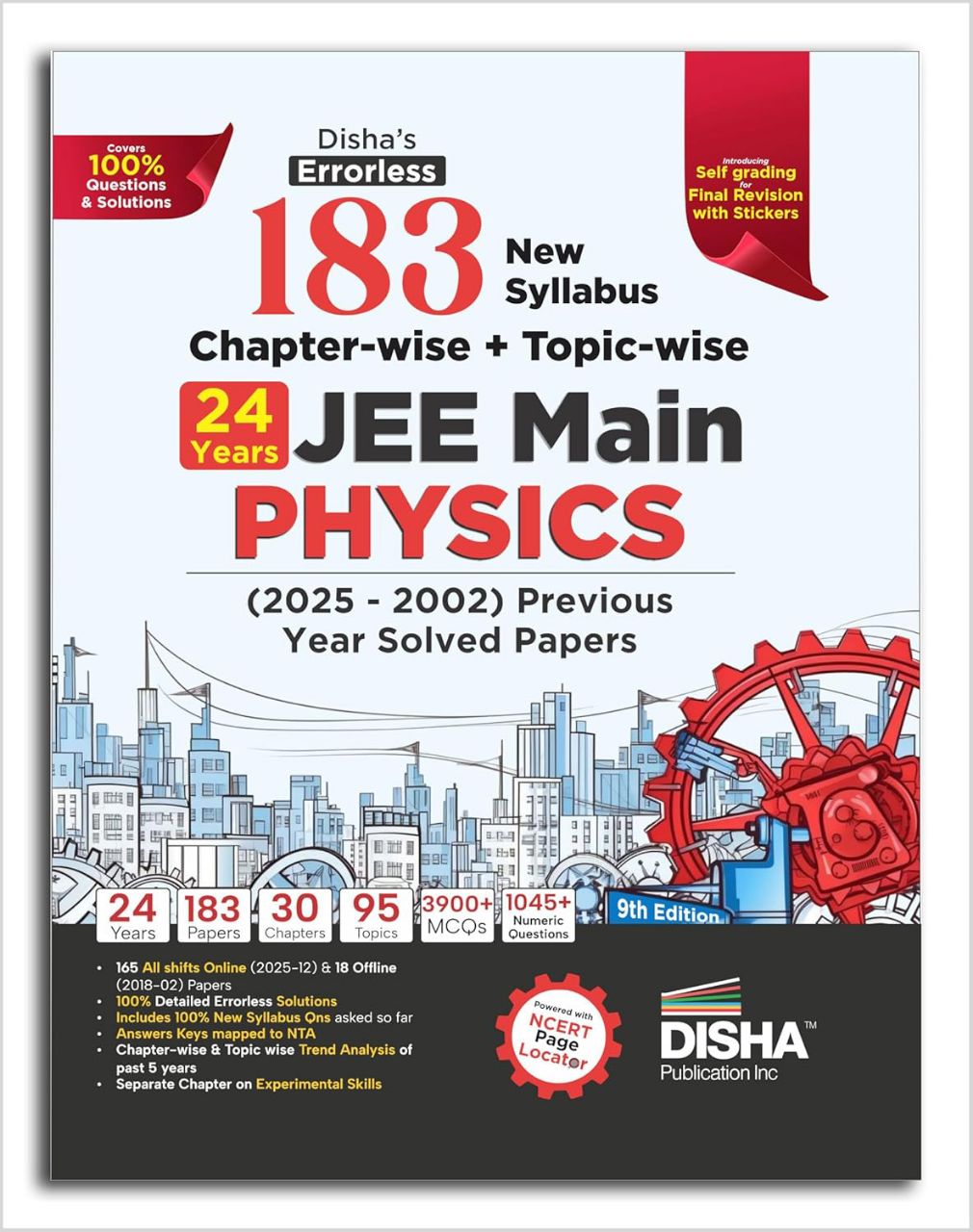 Disha's 183 Chapter-wise & Topic-wise JEE Main Physics (2025 - 2002) Previous Year Solved Papers 9th Edition | JEE Mains PYQ Book for 2026 | 9789362256393