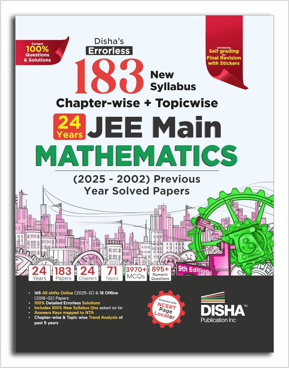Disha's 183 Chapter-wise & Topic-wise JEE Main Mathematics (2025 - 2002) Previous Year Solved Papers 9th Edition | JEE Mains PYQ Book for 2026 | 9789362259806