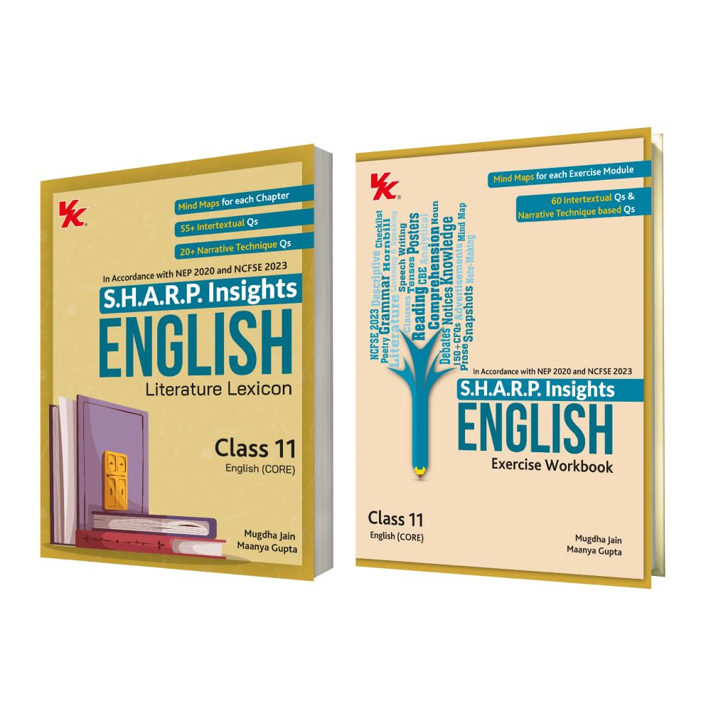 VK Global S.H.A.R.P. Insights for CBSE Class 11 English (CORE) (Set of 2) by Mugdha Jain & Maanya Gupta | Edition (2025-26) | 9789356127944