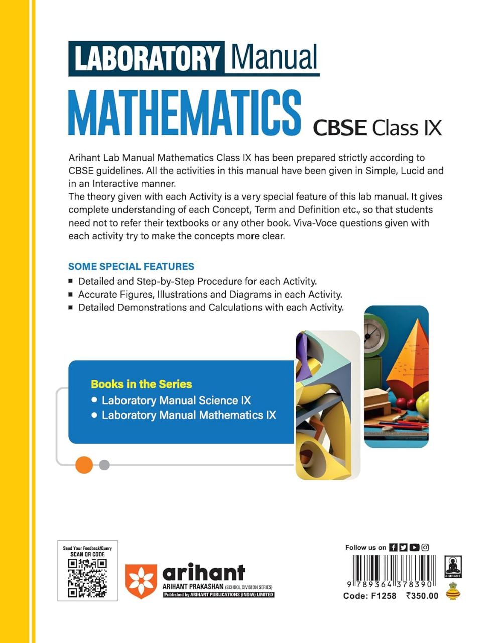 Arihant CBSE Class 9 Mathematics Lab Manual | 9789364378390 | F1258 view 4
