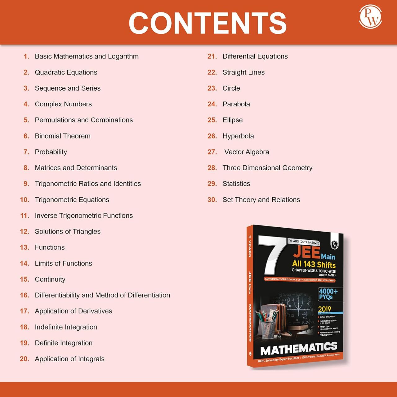 Physics Wallah PW JEE Main 7 Years (2019 - 2025) Mathematics Previous Years Solved Papers Chapterwise and Topicwise PYQs For JEE Main 2026 Exams | 9789368970132 view 3