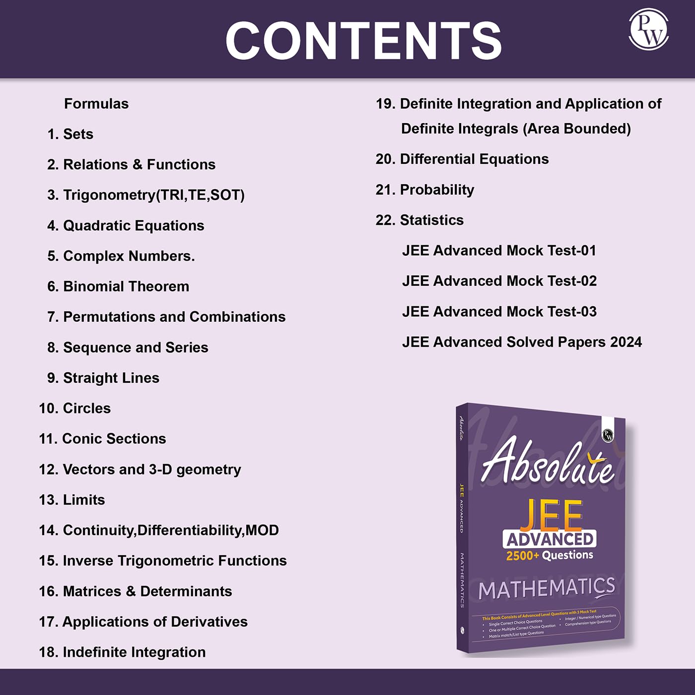 Physics Wallah PW Absolute JEE Advanced Mathematics 2500+ Questions For 2025 Exam | 9789368973454 view 3