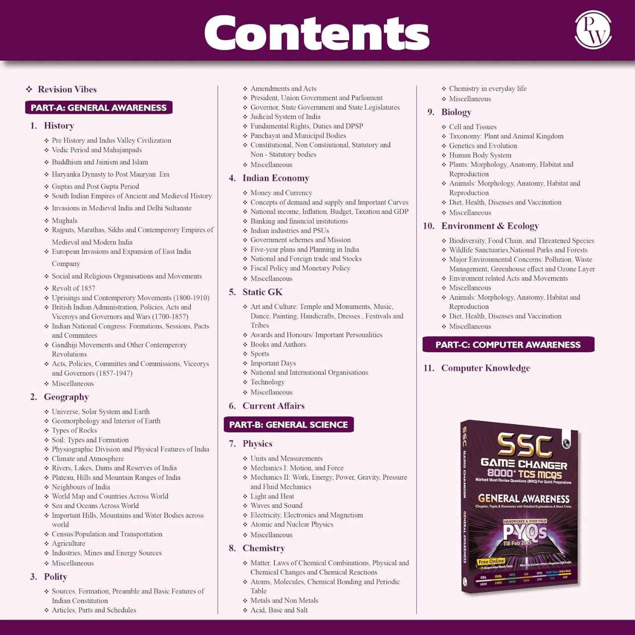 Physics Wallah PW SSC Game Changer General Awareness 8000+ TCS MCQ For 2025 SSC Exams | 9789368976431 view 3