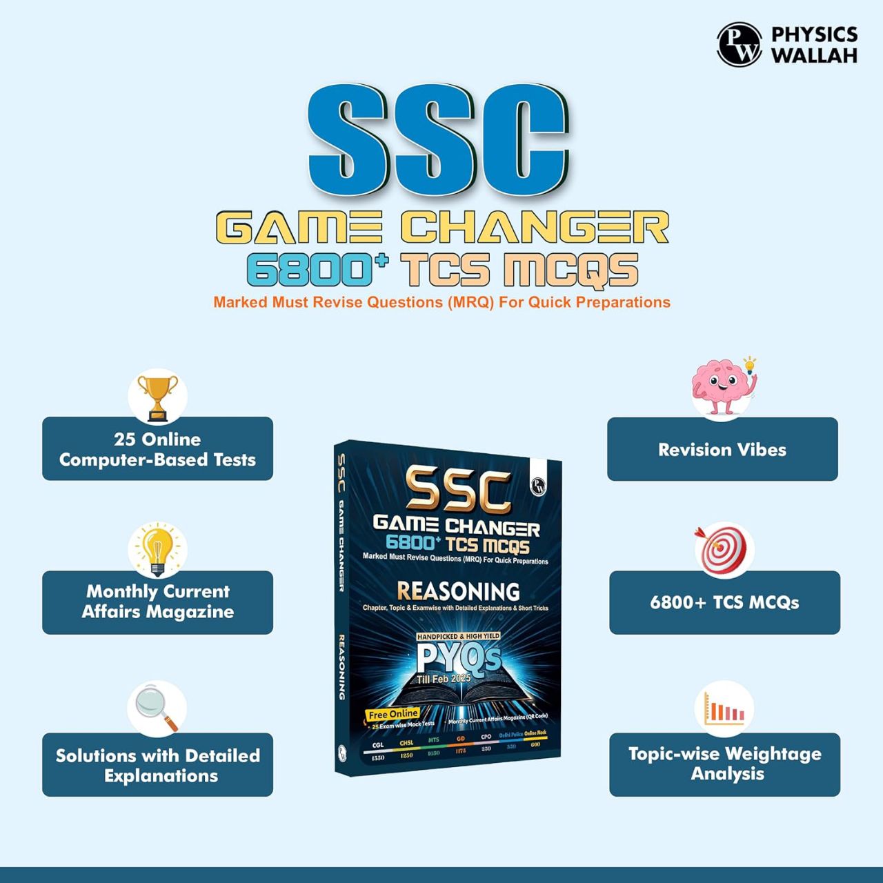 Physics Wallah PW SSC Game Changer Reasoning 6800+ TCS MCQ For 2025 SSC Exams | 9789368971986 view 2