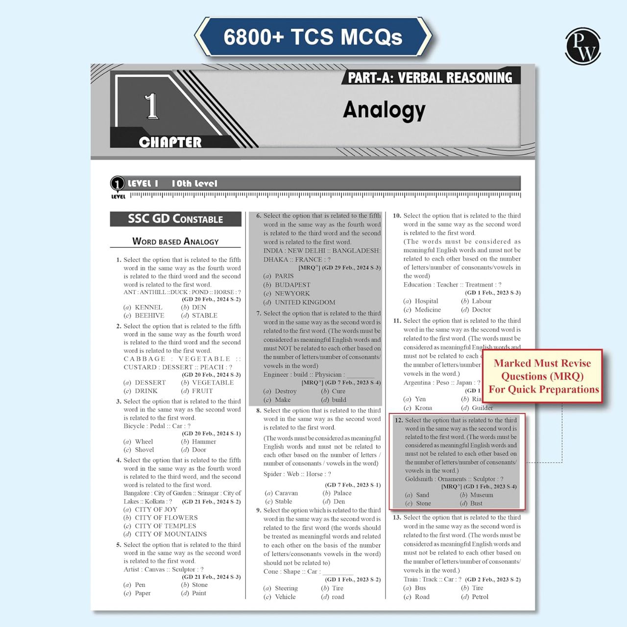 Physics Wallah PW SSC Game Changer Reasoning 6800+ TCS MCQ For 2025 SSC Exams | 9789368971986 view 5