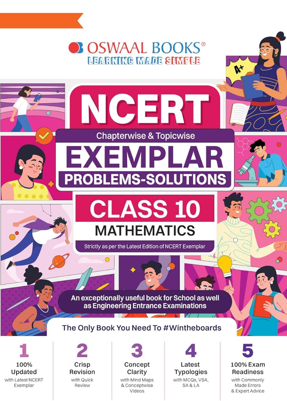 Oswaal CBSE 10 NCERT Exemplar (Problems - Solutions) Mathematics Book | 9789359582184