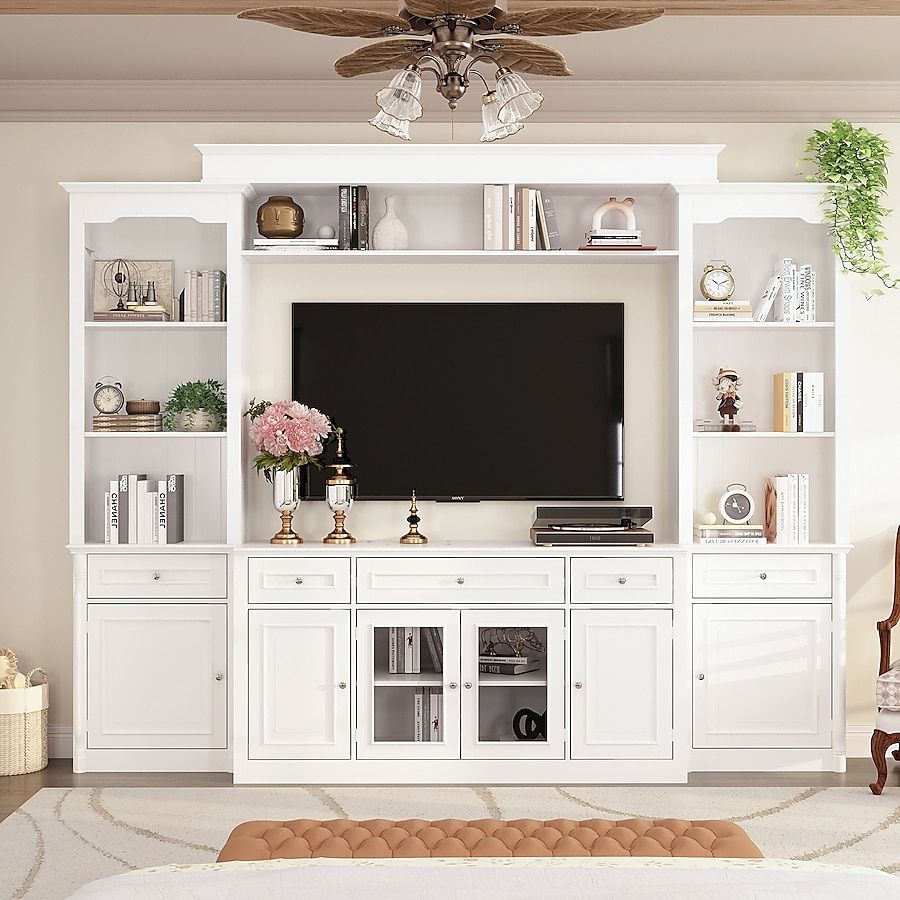 Elegant White Entertainment Unit view 2