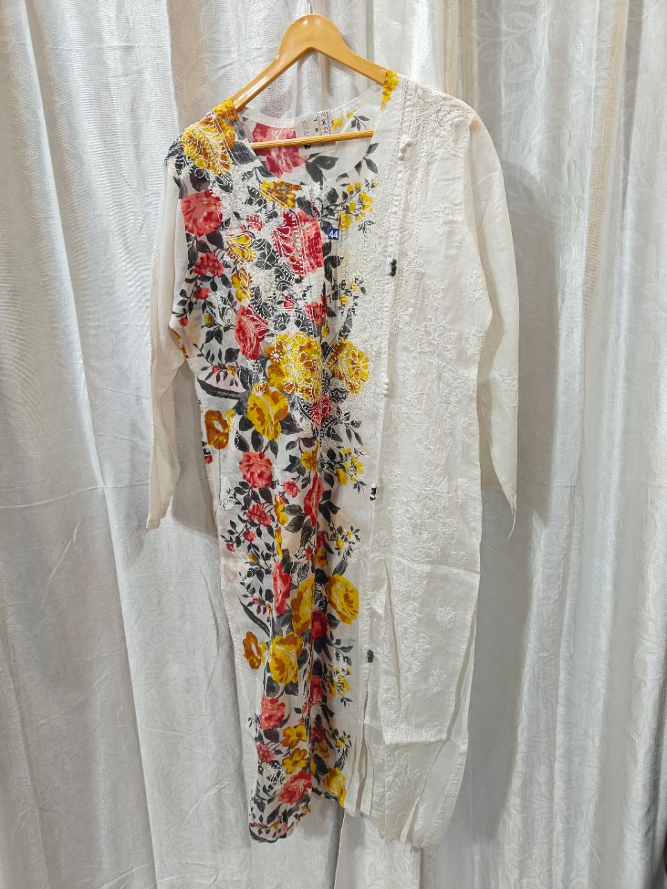 Chiken Kari On Printed Cotton Kurti M view 2