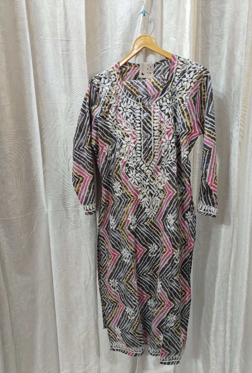Chiken Kari Mulmul Cotton Suit Grey M view 2