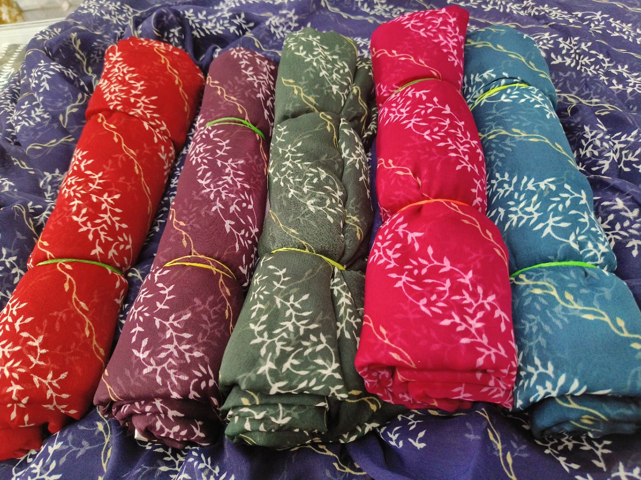 Blue Siffon Saree view 2