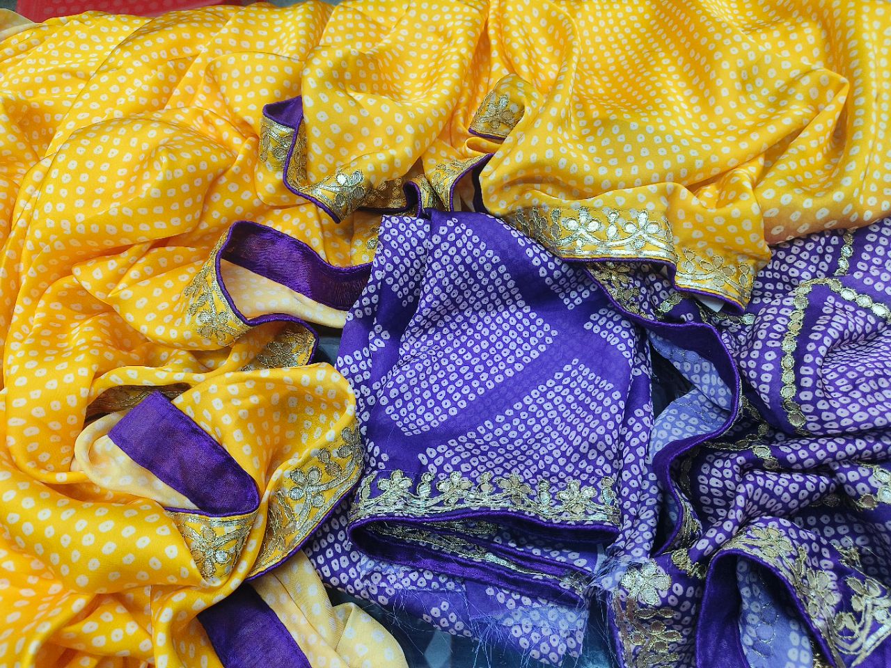 Bandhani Silk Saree view 2