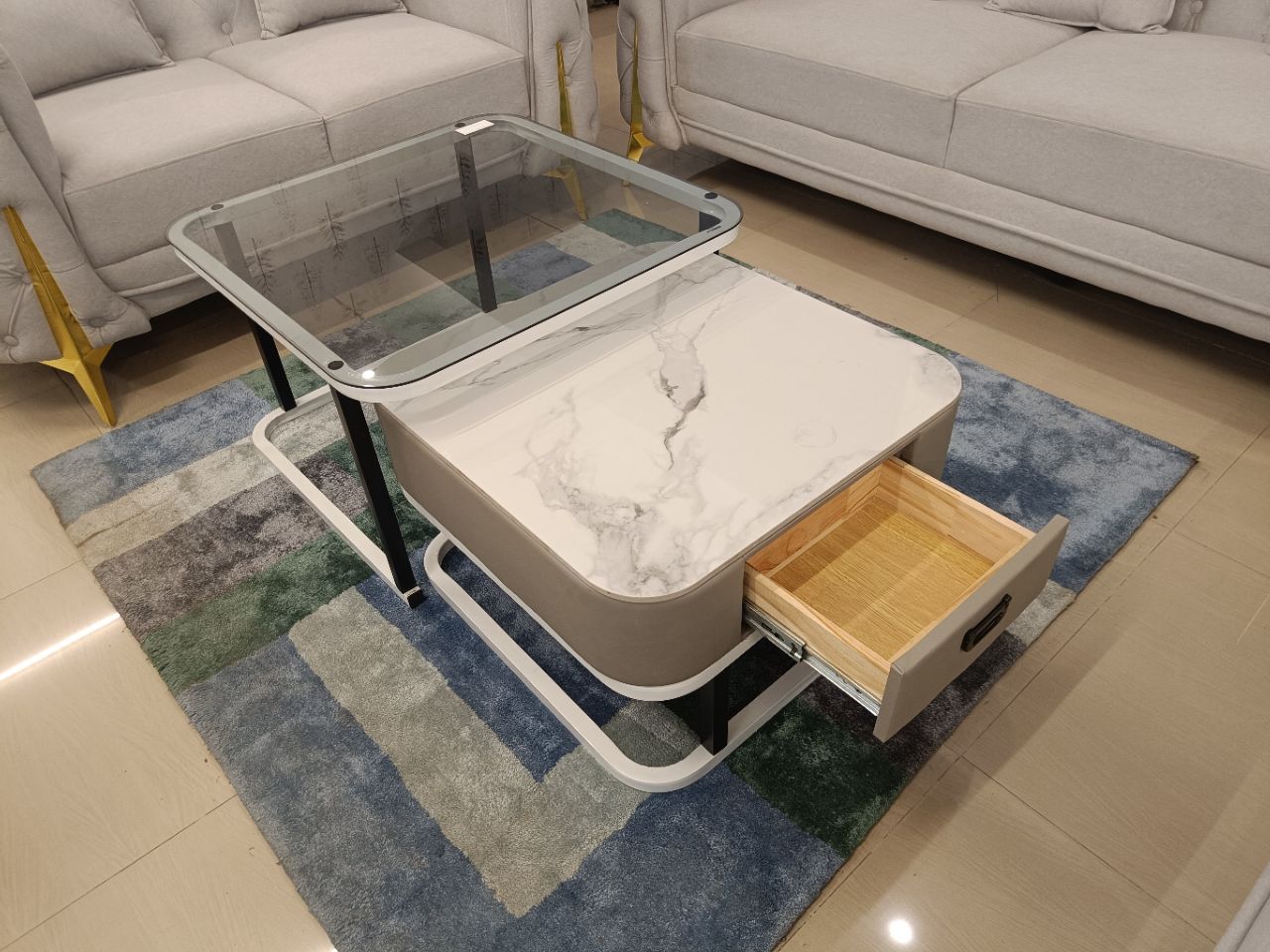 The Orion Modern Nesting Coffee Table Set with Storage view 4